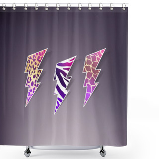 Personality  Set Of Skin Lightnings - Vector Shower Curtains