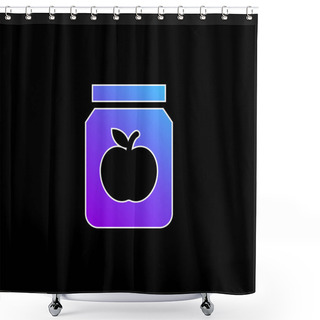 Personality  Apple Jam Blue Gradient Vector Icon Shower Curtains