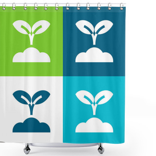 Personality  Agriculture Flat Four Color Minimal Icon Set Shower Curtains