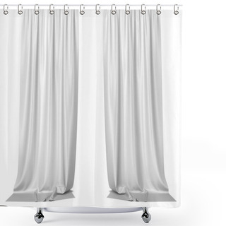Personality  White Curtains. 3d Illustration Shower Curtains