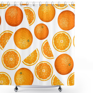 Personality  Seamless Background With Oranges. Vector Illustration. Shower Curtains
