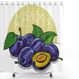 Personality  Ripe Plums Shower Curtains