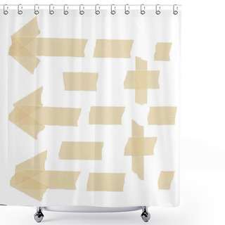 Personality  Set Of Arrows, Plus, Cross And Different Size Adhesive Type Pieces. Vector Illustration Shower Curtains