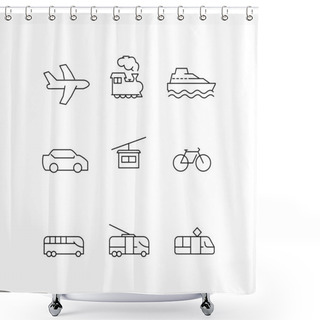 Personality  Vector Transport Icons On White Background Shower Curtains