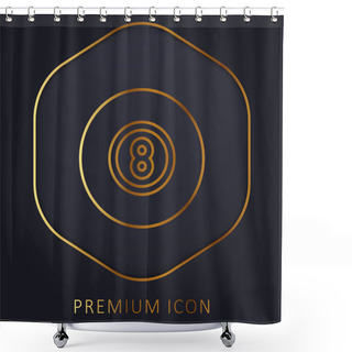 Personality  Billiard Golden Line Premium Logo Or Icon Shower Curtains