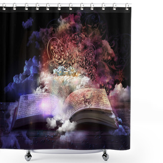 Personality  Magic Boock Shower Curtains