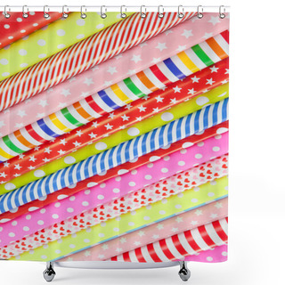 Personality  Rolls Of Wrapping Paper Shower Curtains