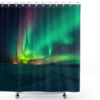 Personality  Northern Lights In Iceland Shower Curtains
