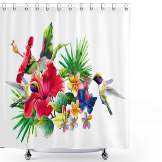 Personality  Tropical Flowers Shower Curtains
