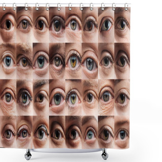 Personality  Collage With Human Beautiful Eyes Of Different Colors  Shower Curtains