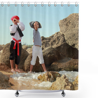 Personality  Little Pirates Shower Curtains