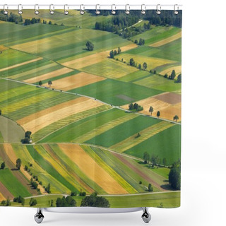 Personality  Aerial View Of Agricultural Fields Shower Curtains