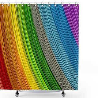 Personality  Paper Rainbow Strips Shower Curtains