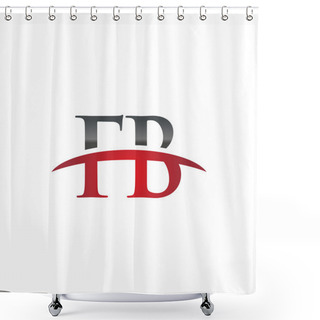 Personality  Initial Letter FB Red Swoosh Logo Swoosh Logo Shower Curtains