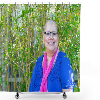 Personality  Woman Diagnosed With Cancer Maintains Positive Attitude Shower Curtains