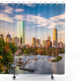 Personality  Boston, Massachusetts, USA City Skyline On The River. Shower Curtains