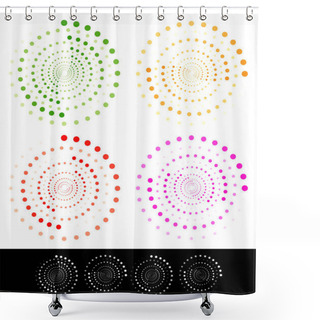 Personality  Stylish Dotted Design Elements, Motifs Shower Curtains