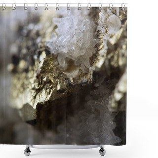Personality  Crystal,nugget, Gold, Bronze, Copper, Iron. Macro. Extreme Close Shower Curtains