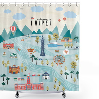 Personality  Lovely Taiwan Travel Concept Shower Curtains