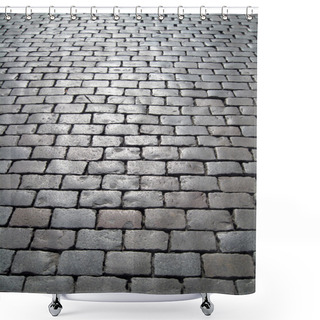 Personality  Stone Block Paving Background Shower Curtains