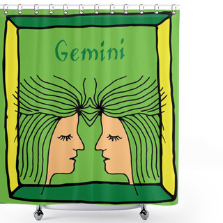 Personality  Gemini Horoscope Sign Shower Curtains