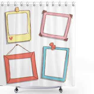 Personality  Cute Frame Doodle Shower Curtains