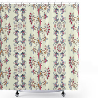 Personality  Seamless Vintage Borders. Traditional East Style, Ornamental Floral Elements. Ornamental Floral Elements For Design Card, Invitation, Brochure, Book, Magazine. Shower Curtains