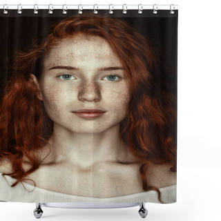 Personality  Freckled Redhead Woman Shower Curtains
