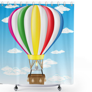 Personality  Hot Air Balloon Vector Illustration Shower Curtains