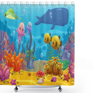 Personality  Cartoon Underwater World Shower Curtains