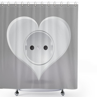 Personality  Heart Shaped Socket. Vector Illustration. Shower Curtains