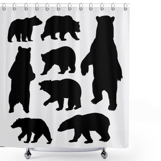 Personality  Bear Wild Animal Silhouettes Shower Curtains