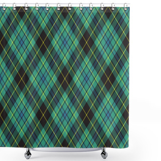 Personality  Ireland Tartan Kilt Texture Seamless Diagonal Pattern Shower Curtains