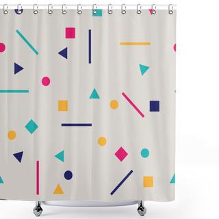 Personality  Chaotic Geometrical Shapes Shower Curtains