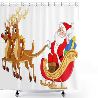 Personality  Santa Sleigh Shower Curtains