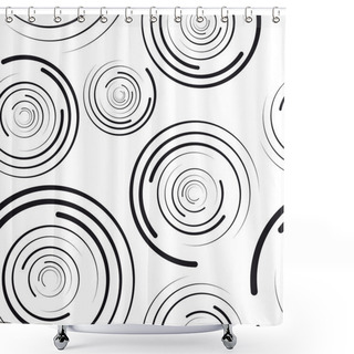 Personality  Concentric Circles Seamless Pattern Shower Curtains