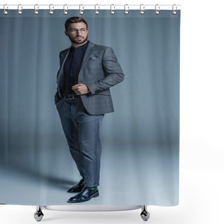 Personality  Businessman In Formal Suit Shower Curtains