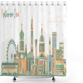 Personality  Rostov-on-Don Russia City Skyline With Color Buildings.  Shower Curtains