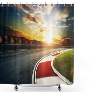 Personality  Motion Blurred Racetrack,cold Mood Shower Curtains