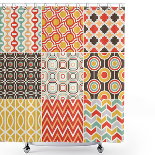 Personality  Seamless Retro Pattern Shower Curtains