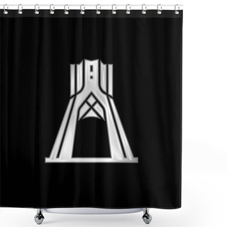 Personality  Azadi Silver Plated Metallic Icon Shower Curtains