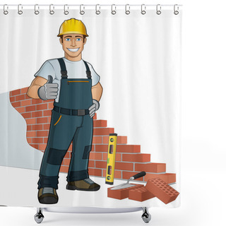 Personality  Bricklayer Shower Curtains