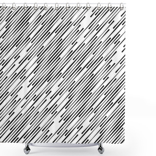 Personality  Black And White Abstract Diagonal Stripes Geometric Vector Seaml Shower Curtains