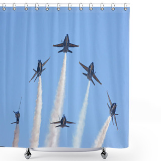 Personality  2014 Miramar Airshow Blue Angels And Military Jet Fighters Shower Curtains