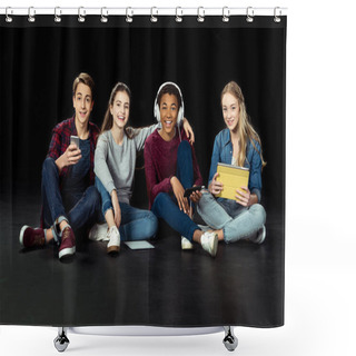 Personality  Teens With Digital Devices Shower Curtains