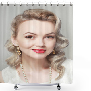 Personality  Woman In Retro Flapper Style  Shower Curtains
