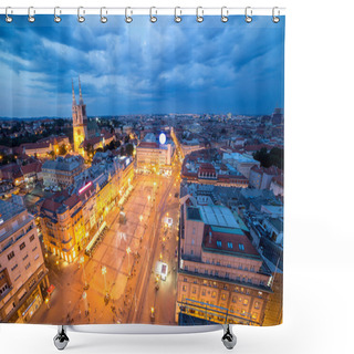 Personality  Zagreb Panorama By Night   Shower Curtains