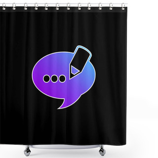 Personality  Blog Comment Speech Bubble Symbol Blue Gradient Vector Icon Shower Curtains
