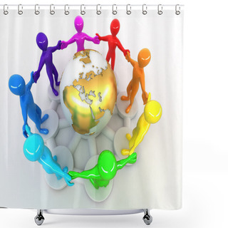 Personality  Group Of Around Of Earth Shower Curtains