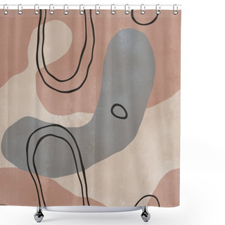 Personality  Seamless Organic Rounded Curvy Shapes Naive Design Shower Curtains